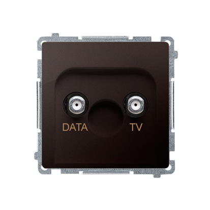 Gniazdo antenowe TV-DATA tłum.:5dB czekoladowy mat, metalizowany-253980