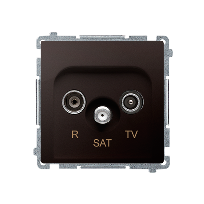Gniazdo antenowe R-TV-SAT przelotowe tłum.:10dB czekoladowy mat, metalizowany-253961