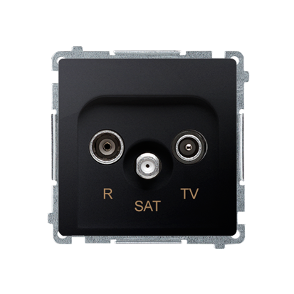 Gniazdo antenowe R-TV-SAT przelotowe tłum.:10dB grafit mat, metalizowany-253955