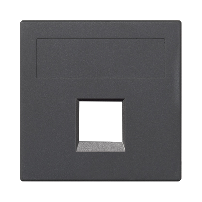 Plakietka teleinformatyczna SIMON 500 keystone pojedyncza bez osłon płaska uniwersalna 50×50mm szary grafit-256390