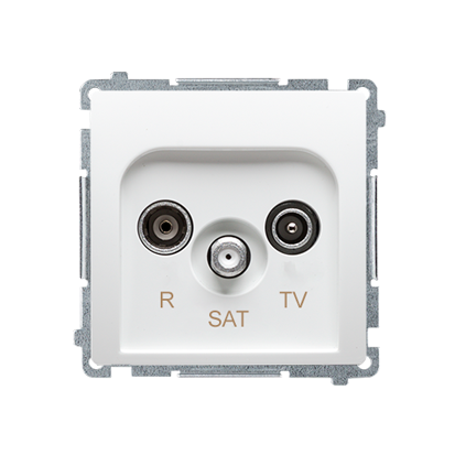 Gniazdo antenowe R-TV-SAT przelotowe tłum.:10dB biały-253952