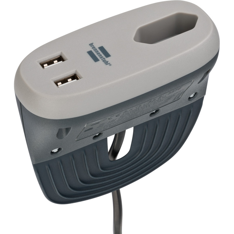 gniazdo sofy brennenstuhl®estilo z funkcją ładowania 1xEuro-socket i 2xUSB-Charger antracyt/szary