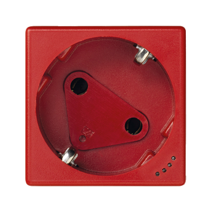 Gniazdo wtyczkowe pojedyncze K45 DATA SCHUKO z sygnalizacją napięcia 16A 250V zaciski śrubowe 45×45mm czerwony-256280