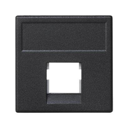 Plakietka teleinformatyczna K45 keystone pojedyncza bez osłon płaska uniwersalna 45×45mm szary grafit-256330