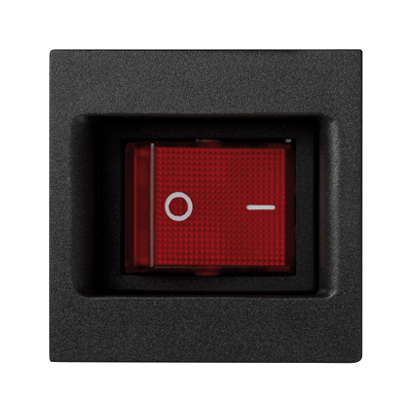 Łącznik dwubiegunowy K45 z sygnalizacja załączenia kolor: czerwony 16AX 250V 45×45mm szary grafit-256562