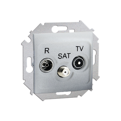Gniazdo antenowe R-TV-SAT końcowe/zakończeniowe tłum.:1dB aluminiowy, metalizowany-254702