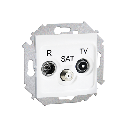 Gniazdo antenowe R-TV-SAT przelotowe tłum.:10dB biały-254703