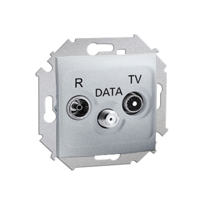 Gniazdo antenowe R-TV-DATA tłum.:10dB aluminiowy, metalizowany-254709