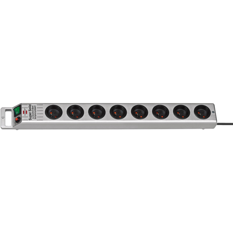 Listwa zasilająca Super-Solid Line 8 gniazda srebrny 2,5m H05VV-F 3G1,5 *FR*