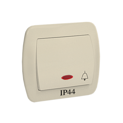 Przycisk "dzwonek" z podświetleniem bryzgoszczelny beżowy 10AX-255552