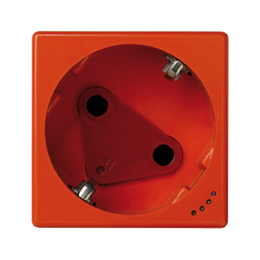 Gniazdo wtyczkowe pojedyncze K45 DATA SCHUKO z sygnalizacją napięcia 16A 250V zaciski śrubowe 45×45mm pomarańczowy-256281