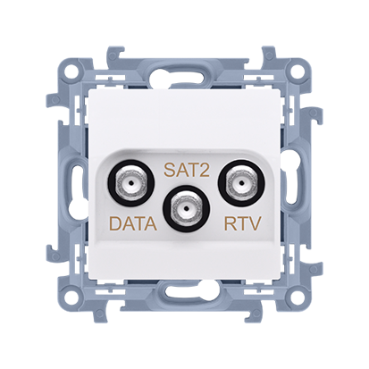 Gniazdo antenowe RTV-DATA-SAT tłum.:1,5dB biały-254502