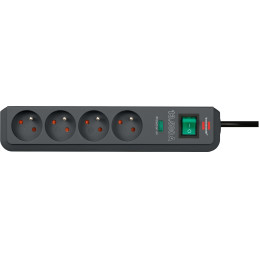 Listwa zasilająca przeciwprzepięciowa Eco-Line 13500A 4 gniazdka 1,5m antracytowy H05VV-F 3G1,5 *FR*