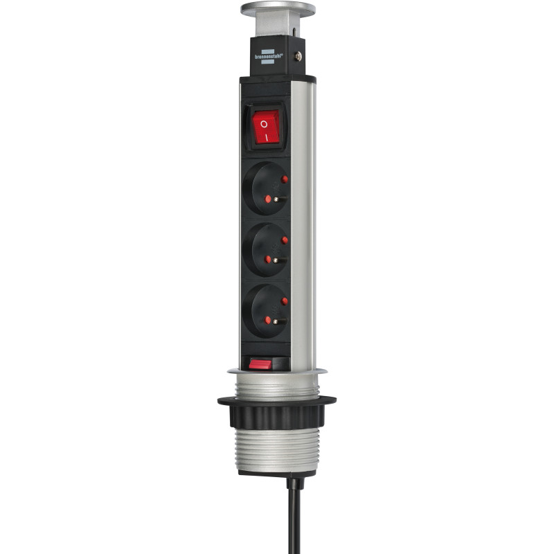 Tower Power przedłużacz biurkowy 3-gniazd 2m H05VV-F 3G1,5 z wyłącznikiem