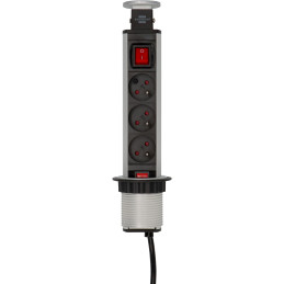 Tower Power przedłużacz biurkowy 3-gniazd 2m H05VV-F 3G1,5 z wyłącznikiem