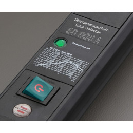 Premium-Line 60.000A listwa przepięciowa z funkcją ładowania USB 6-gniazda czarna 3m H05VV-F 3G1.5 *BE*