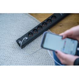 Premium-Line 60.000A listwa przepięciowa z funkcją ładowania USB 6-gniazda czarna 3m H05VV-F 3G1.5 *BE*