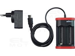 Wiha Ładowarka do akumulatora litowo-jonowego typu 18500 z gniazdem USB i eurozłączem (41915)-201466