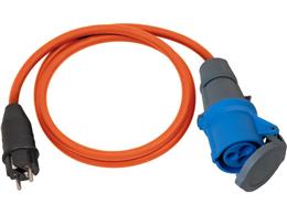 Kabel adaptera kempingowy/morski IP44 1,5m pomarańcza H07RN-F 3G2,5 Wtyk stykowy ochronny, gniazdo CEE 230V/16A-247979