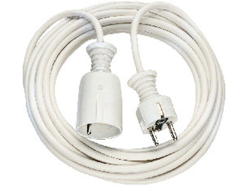 Kabel przedłużający w otulinie z wysokiej jakości tworzywa sztucznego 5m biały H05VV-F 3G1,5 *FR*-248357