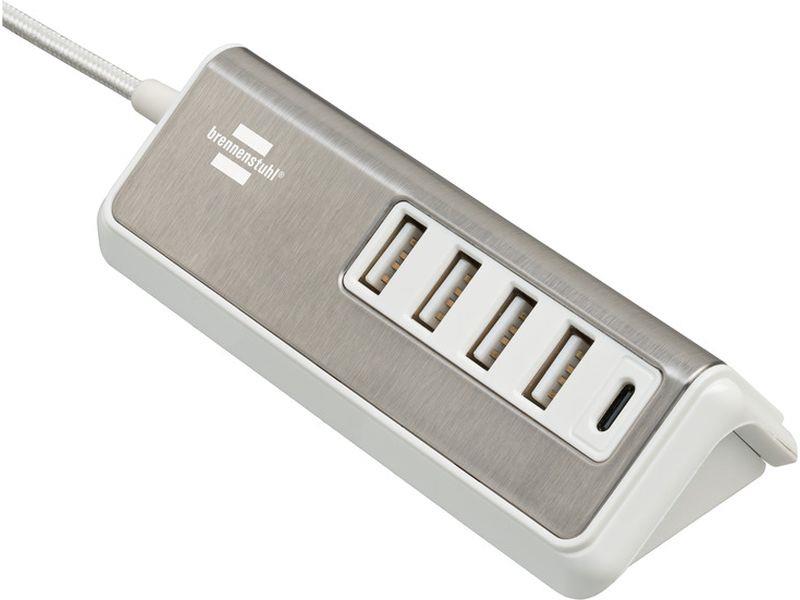 brennenstuhl®estilo USB multi charger z tekstylnym kablem 1,5m 4x ładowarka USB typ A + 1x ładowarka typ C-264823