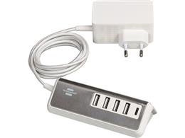 brennenstuhl®estilo USB multi charger z tekstylnym kablem 1,5m 4x ładowarka USB typ A + 1x ładowarka typ C-265112
