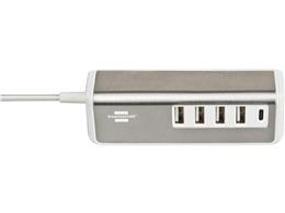 brennenstuhl®estilo USB multi charger z tekstylnym kablem 1,5m 4x ładowarka USB typ A + 1x ładowarka typ C-264829