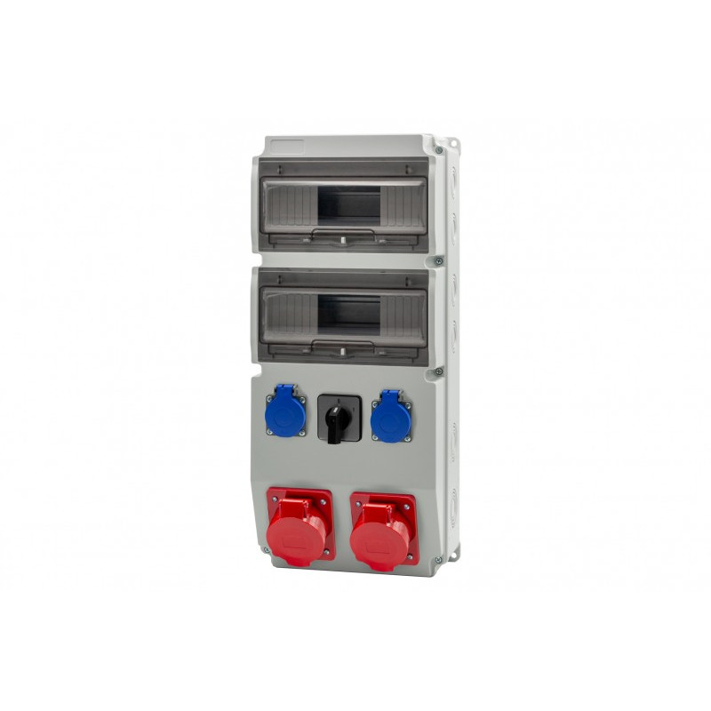 Rozdzielnica CAJA 20M - gniazda 16A 5p, 32A 5p, 2x230V, 0/1(32A) /20 modułów/ IP44