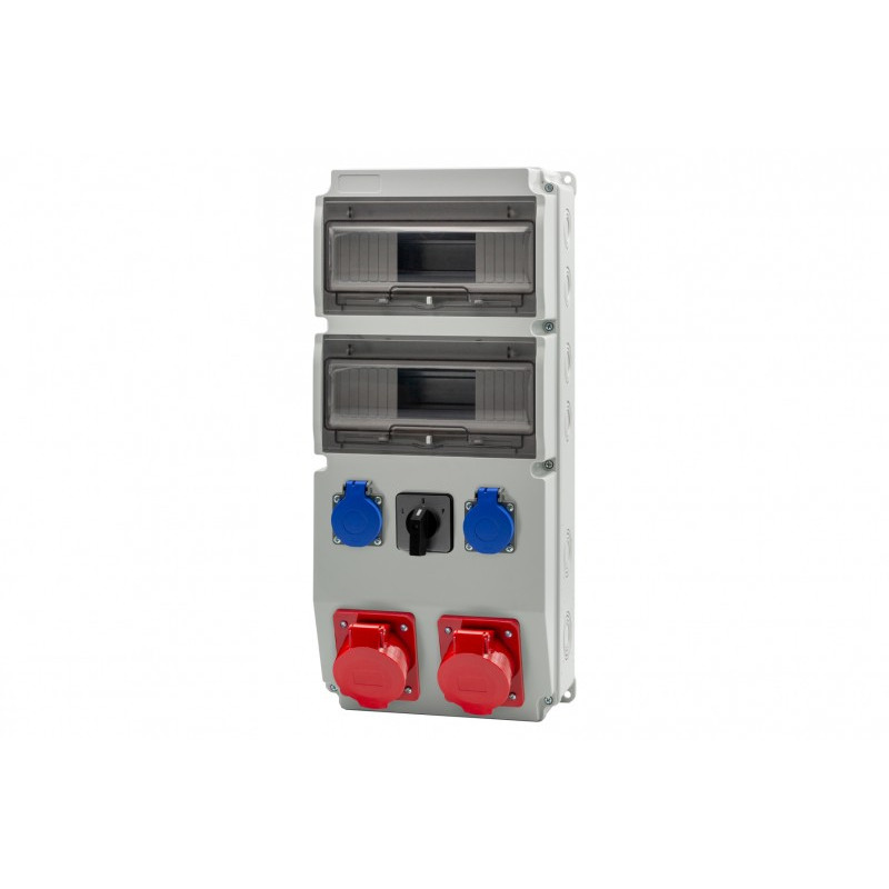 Rozdzielnica CAJA 20M - gniazda 2x16A 5p, 2x230V, L/P(32A) /20 modułów/ IP44