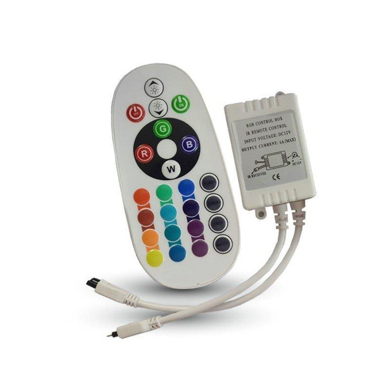 Sterownik taśm LED RGB 72W podczerwień 24 przyciski V-TAC VT-2472