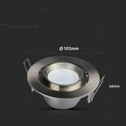 Oczko V-TAC GU10 ruchome uchylna ślimak satyna VT-700S