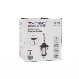 Oprawa zwieszana ogrodowa na łańcuchu V-TAC lamp czarny mat VT-752