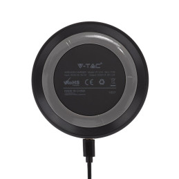 Ładowarka Indukcyjna Bezprzewodowa 5A 10W Czarna Okrągła V-TAC VT-1210