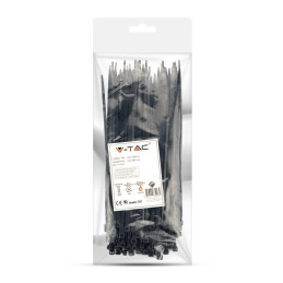 Opaski Zaciskowe V-TAC 3.5x200mm Czarna 18kg Nylon66 (Opak. 100szt)