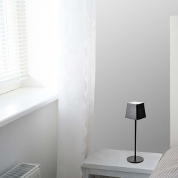 Lampka biurkowa nocna V-TAC 2W LED 36cm ładowanie ściemnianie IP54 czarna VT-7563 3000K 200lm