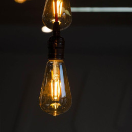 Żarówka LED V-TAC 6W E27 filament bursztyn vintage ST64 VT-1966 2200K 550lm