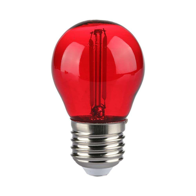 Żarówka LED V-TAC 2W filament E27 kulka G45 kolor VT-2132 Kolor Czerwony 60lm