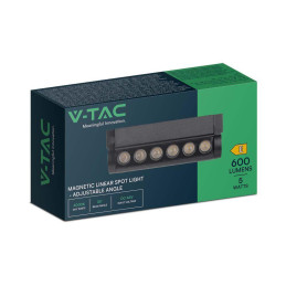 Oprawa projektor szynosystem magnetyczny 48V V-TAC 5W LED 34st VT-4205 3000K 600lm 3 lata gwarancji