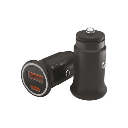 Samochodowa ładowarka do zapalniczki V-TAC USB 12-24V 18W+USB-C 20W VT-5318