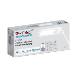 Lampka biurkowa V-TAC 7W 3w1 indukcja zmiana barwy biała VT-1027 2700K-6500K 400lm