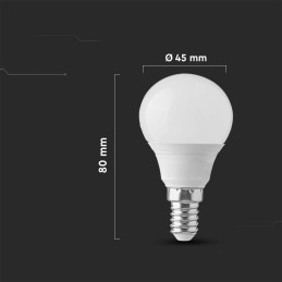 Żarówka LED V-TAC SAMSUNG CHIP 6,5W E14 kulka P45 VT-270 4000K 600lm 5 lat gwarancji