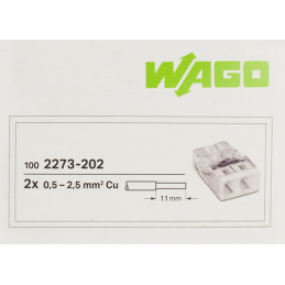 Szybkozłączka WAGO 2x 0,5-2,5mm2 2273-202 1opk. 100szt.