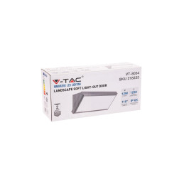 Oprawa Ścienna V-TAC 12W LED Ukośna Szara IP65 VT-8054-N 3000K 1250lm