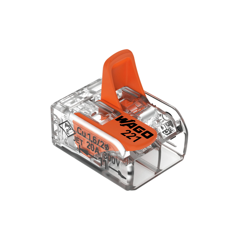 SZYBKOZŁĄCZKA WAGO 2X0,2-4MM2 Z DZWIGNIAMI 221-412 100SZT 1-OP.