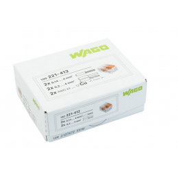 SZYBKOZŁĄCZKA WAGO 2X0,2-4MM2 Z DZWIGNIAMI 221-412 100SZT 1-OP.