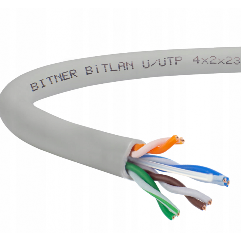 BiTLAN U/UTP cat. 6 350MHz 4x2x0,54 Kabel teleinformatyczny SKRĘTKA SZARA