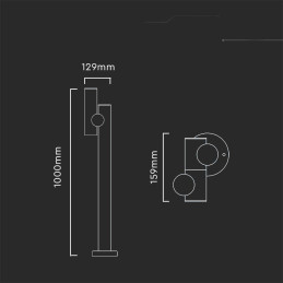 Słupek Ogrodowy V-TAC 4W LED 100CM Czarny IP44 VT-1187 3000K 390lm