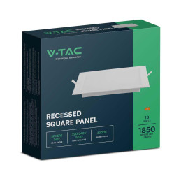Panel LED V-TAC wpuszczany premium downlight 18W kwadrat 220x220 VT-61018 3000K 1850lm