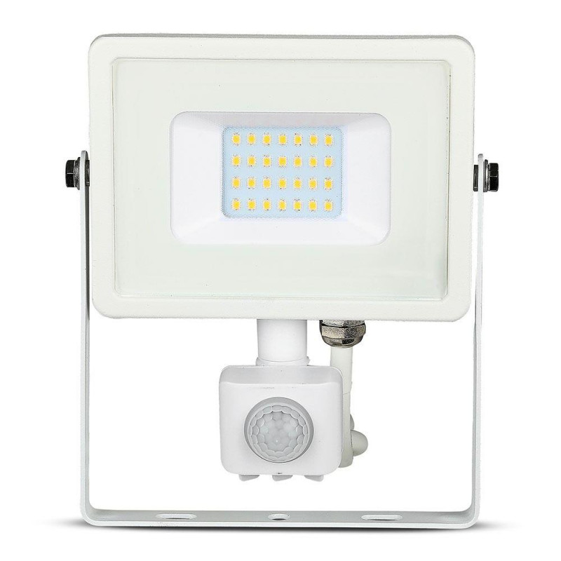 Projektor LED V-TAC 20W SAMSUNG CHIP czujnik ruchu funkcja cut-OFF biały VT-20-S-B 3000K 1600lm 5 lat gwarancji