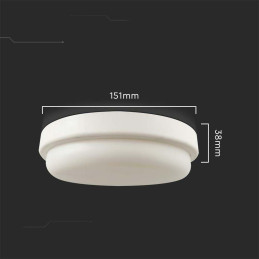 Plafon V-TAC 12W LED okrągły 151x38mm IP54 VT-8095 3000K 1160lm